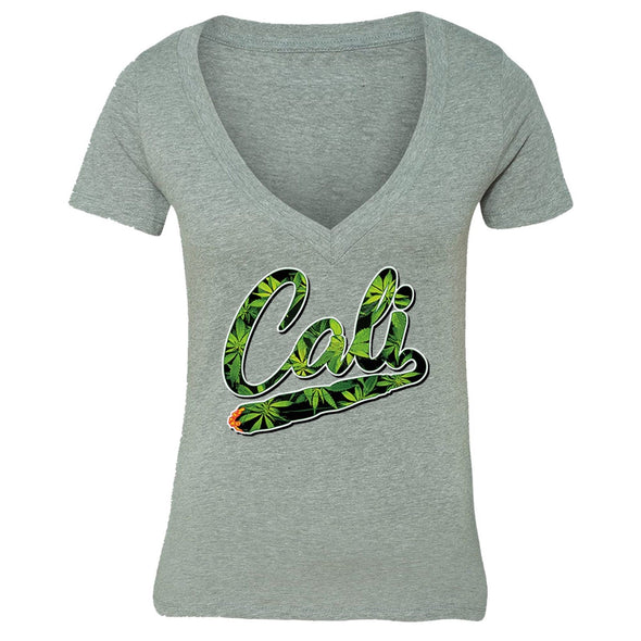 XtraFly Apparel Women's CA Cali Blunt 420  V-neck Short Sleeve T-shirt