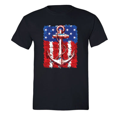 XtraFly Apparel Men's USA Anchor American Pride Crewneck Short Sleeve T-shirt