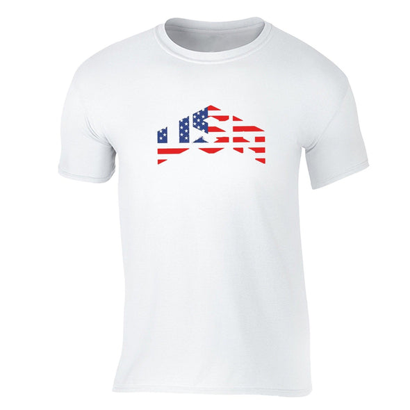 XtraFly Apparel Men's American Flag Distressed 4th of July Crewneck Short Sleeve T-shirt