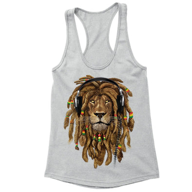 XtraFly Apparel Women's Lion Rasta Reggae  Racer-back Tank-Top