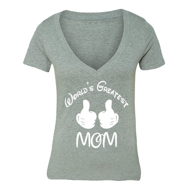 XtraFly Apparel Women's Greatest Mom Mother's Day V-neck Short Sleeve T-shirt