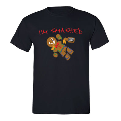XtraFly Apparel Men's Gingerbread I'm Smashed Ugly Christmas Crewneck Short Sleeve T-shirt