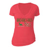 XtraFly Apparel Women's Ho Ho Ho Y'all Reindeer Ugly Christmas V-neck Short Sleeve T-shirt