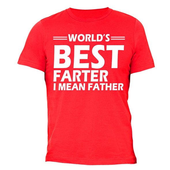 XtraFly Apparel Men's World's Best Farter Father's Day Crewneck Short Sleeve T-shirt