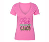 XtraFly Apparel Women's Breast Cancer Awareness V-neck Short Sleeve T-shirt