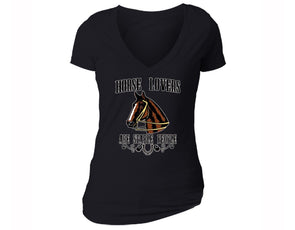 XtraFly Apparel Women's Horse Lovers Stable People Novelty Gag V-neck Short Sleeve T-shirt