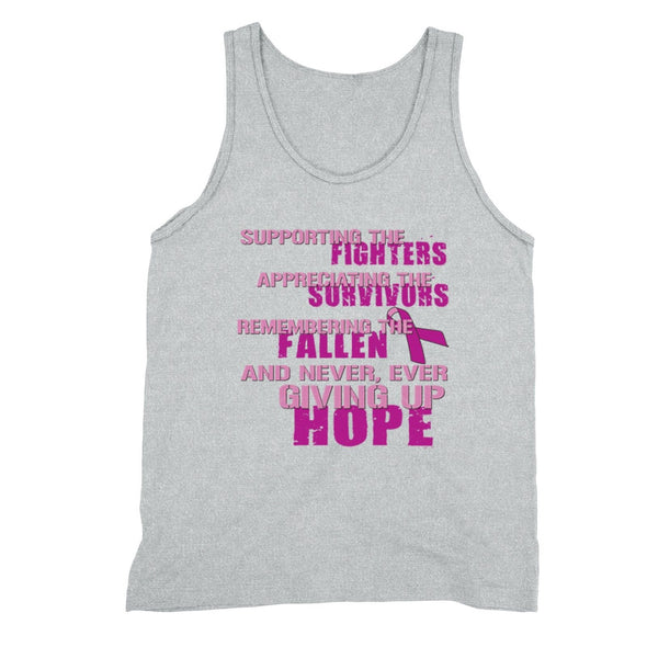XtraFly Apparel Men's Supporting Fighters Breast Cancer Ribbon Tank-Top