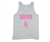 XtraFly Apparel Men's Survivor Pink Breast Cancer Ribbon Tank-Top