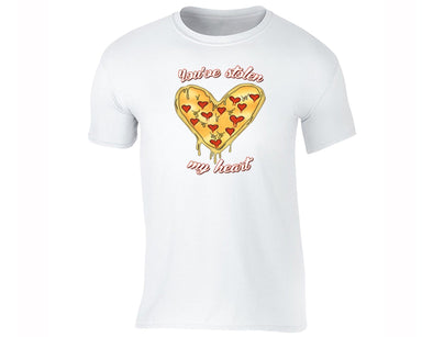 XtraFly Apparel Men's You've Stolen My Heart Pizza Novelty Gag Crewneck Short Sleeve T-shirt
