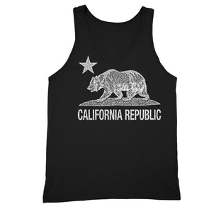 XtraFly Apparel Men's Bear Distressed CA California Pride Tank-Top