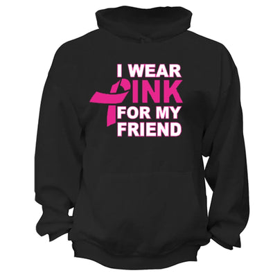 XtraFly Apparel I Wear Pink Friend Breast Cancer Ribbon Hooded-Sweatshirt Pullover Hoodie
