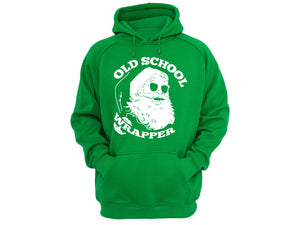 XtraFly Apparel Old School Wrapper Santa Ugly Christmas Hooded-Sweatshirt Pullover Hoodie