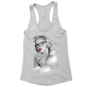 XtraFly Apparel Women's Nerdy Glasses Marilyn Monroe Racer-back Tank-Top