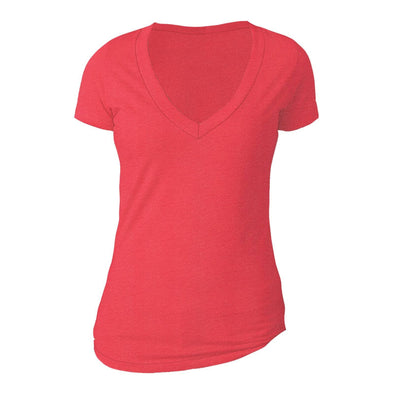 XtraFly Apparel Women's Active Plain Basic V-neck Short Sleeve T-shirt Red