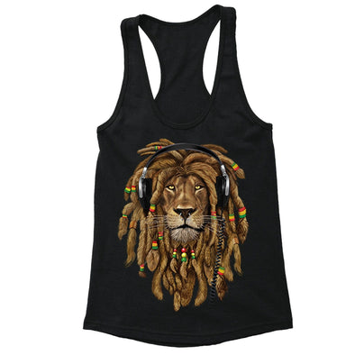 XtraFly Apparel Women's Lion Rasta Reggae  Racer-back Tank-Top