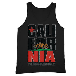 XtraFly Apparel Men's Stacked Cali Bear California Pride Tank-Top