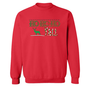 XtraFly Apparel Ho Ho Ho Y'all Reindeer Ugly Christmas Pullover Crewneck-Sweatshirt