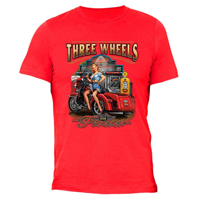 XtraFly Apparel Men's Three Wheels Car Truck Garage Crewneck Short Sleeve T-shirt
