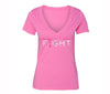 XtraFly Apparel Women's Breast Cancer Awareness V-neck Short Sleeve T-shirt