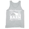 XtraFly Apparel Men's What Happens Barn Novelty Gag Tank-Top