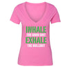XtraFly Apparel Women's Inhale Good Shit Exhale  V-neck Short Sleeve T-shirt