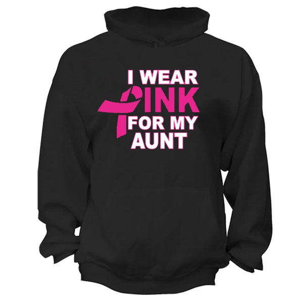 XtraFly Apparel I Wear Pink Aunt Breast Cancer Ribbon Hooded-Sweatshirt Pullover Hoodie