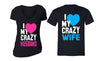 XtraFly Apparel Love Crazy Husband Wife Valentine's Matching Couples Short Sleeve T-shirt