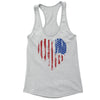 XtraFly Apparel Women's American Flag Distressed 4th of July Racer-back Tank-Top