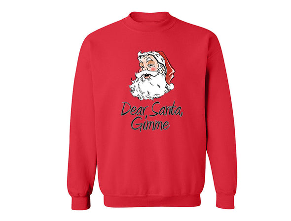 XtraFly Apparel Dear Santa Gimme Ugly Christmas Pullover Crewneck-Sweatshirt