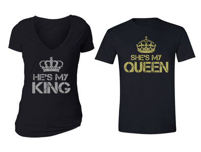 XtraFly Apparel Reina Rey King Queen Valentine's Matching Couples Short Sleeve T-shirt
