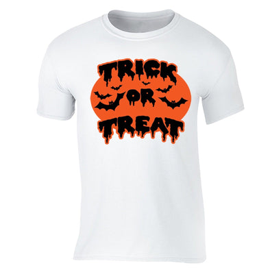 XtraFly Apparel Men's Trick or Treat Bats Halloween Pumpkin Crewneck Short Sleeve T-shirt