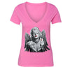 XtraFly Apparel Women's Selfie Angel Wings Marilyn Monroe V-neck Short Sleeve T-shirt