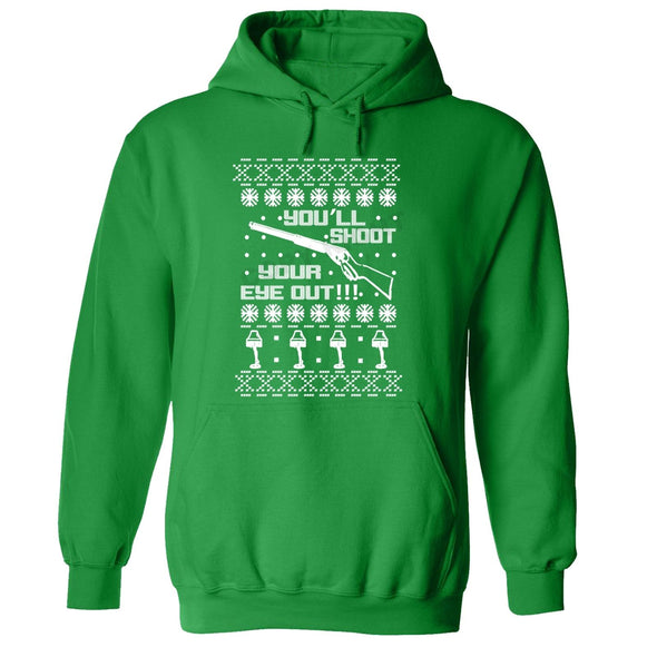 XtraFly Apparel You'll Shoot Your Eye Out Ugly Christmas Hooded-Sweatshirt Pullover Hoodie