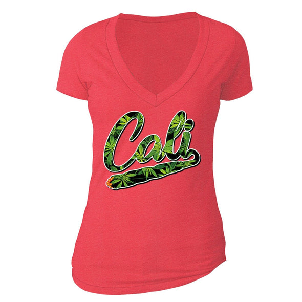 XtraFly Apparel Women's CA Cali Blunt 420  V-neck Short Sleeve T-shirt
