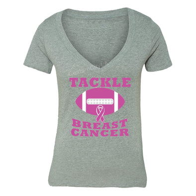 XtraFly Apparel Women's Breast Cancer Awareness V-neck Short Sleeve T-shirt