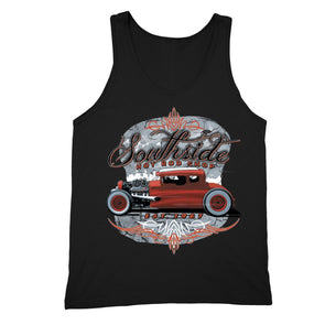 XtraFly Apparel Men's South Side Hot Rod Car Truck Garage Tank-Top