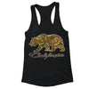 XtraFly Apparel Women's Paisley Brown Bear CA California Pride Racer-back Tank-Top