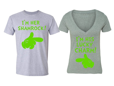 XtraFly Apparel Shamrock Lucky Charm St. Patrick's Matching Couples Short Sleeve T-shirt