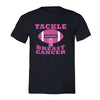 XtraFly Apparel Men's Tackle Pink Football Breast Cancer Ribbon Crewneck Short Sleeve T-shirt