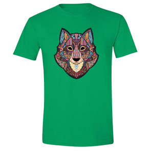 XtraFly Apparel Men's Wolf Pink Tribal Animal Crewneck Short Sleeve T-shirt