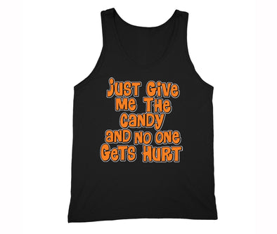 XtraFly Apparel Men's Just Give Me the Candy Halloween Pumpkin Tank-Top
