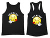 XtraFly Apparel Emoji Bae Heart Valentine's Matching Couples Racer-back Tank-Top