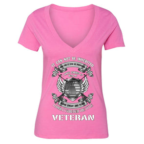 XtraFly Apparel Women's Veteran Blood Sweat Tears Military Pow Mia V-neck Short Sleeve T-shirt