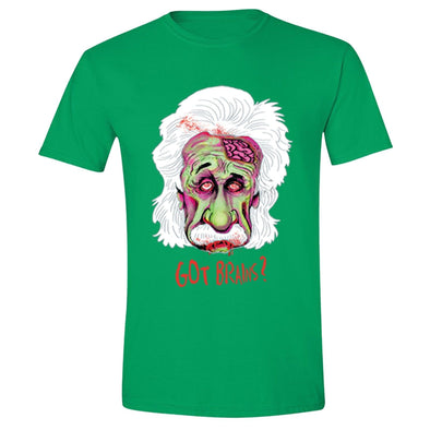 XtraFly Apparel Men's Got Brains Zombie Einstein Novelty Gag Crewneck Short Sleeve T-shirt