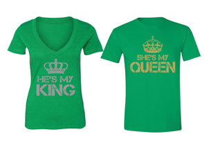 XtraFly Apparel Reina Rey King Queen Valentine's Matching Couples Short Sleeve T-shirt