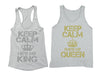 XtraFly Apparel Queen Reina King Rey Valentine's Matching Couples Racer-back Tank-Top