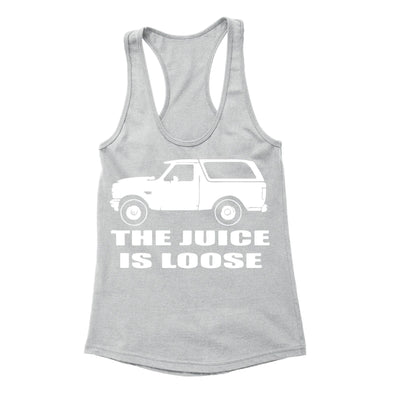 XtraFly Apparel Women's Juice is Loose Bronco OJ Simpson Novelty Gag Racer-back Tank-Top