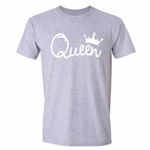 XtraFly Apparel Men's Queen White Crown Matching Couples Crewneck Short Sleeve T-shirt