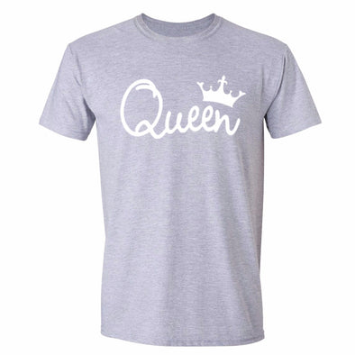 XtraFly Apparel Men's Queen White Crown Matching Couples Crewneck Short Sleeve T-shirt