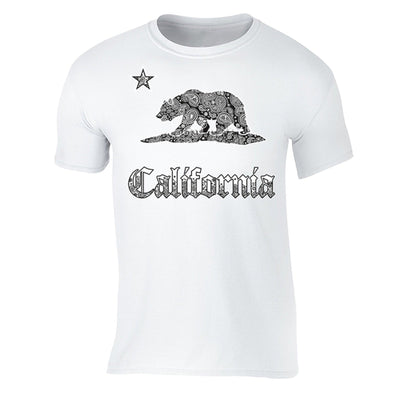 XtraFly Apparel Men's Paisley Bear CA California Pride Crewneck Short Sleeve T-shirt